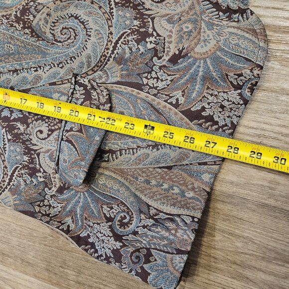 Vtg Covington Tapestry Jacket Womens 24W Floral Blue Brown Cottagecore Boho - Picture 8 of 8